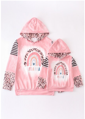 Pink Rainbow Mama and Mini Hoodies