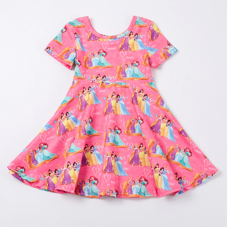 Pink Short Sleeve Princess Dress